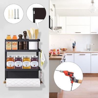 Verpakkingsrakken Metalen koelkastplank Magnetische specerijenplank Organisator voor koelkast