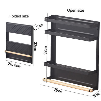 Verpakkingsrakken Metalen koelkastplank Magnetische specerijenplank Organisator voor koelkast