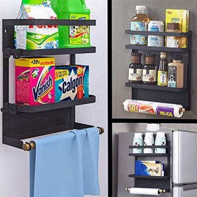 Verpakkingsrakken Metalen koelkastplank Magnetische specerijenplank Organisator voor koelkast