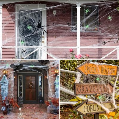 Polyester spinnenweb katoen draad spookhuis decoratie voor Halloween feest rekwisieten