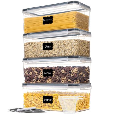 OEM/ODM Acceptabel 3.2L BPA-vrije plastic containers voor noedels Graanopslag 4pack set