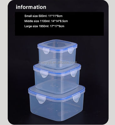 3 stuks luchtdichte plastic opslagdoos voor multifunctionele voedselopslagcontainers