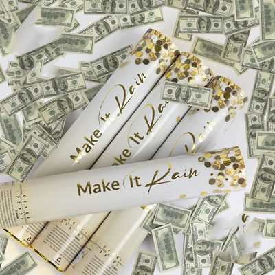 Geld Confetti Handheld Party Supplies Confetti Cannon met Custom Logo ijzeren fles