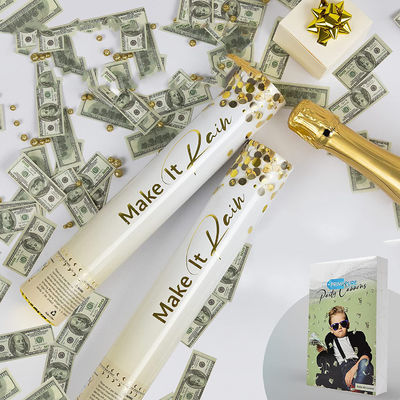 Geld Confetti Handheld Party Supplies Confetti Cannon met Custom Logo ijzeren fles