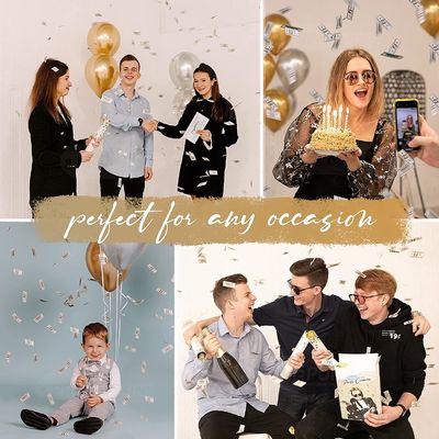 Geld Confetti Handheld Party Supplies Confetti Cannon met Custom Logo ijzeren fles