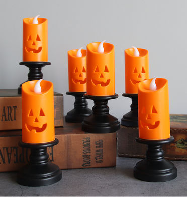 Halloween Decoraties LED pompoen Kaarshouder Nachtlichten Kaarslamp Ornamenten 8*12cm