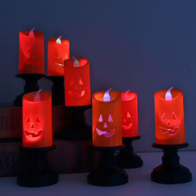 Halloween Decoraties LED pompoen Kaarshouder Nachtlichten Kaarslamp Ornamenten 8*12cm