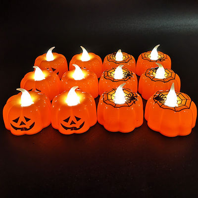 Halloween Decoraties LED pompoen Kaarshouder Nachtlichten Kaarslamp Ornamenten 8*12cm