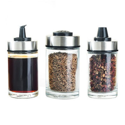 1.5 kg olie azijn dispenser set met 360 draaiende houder en roestvrijstalen flessen