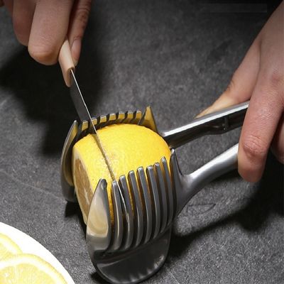 Fruit slicer machine 304 roestvrij staal Handheld keukenartikelen Tomato slicer Lemon Cutter