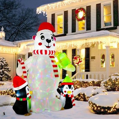 Feest- en kerstversiering LED-lampen opblaasbare kerstman met aangepast logo