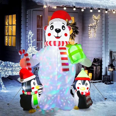 Indoor outdoor tuin kerstversieringen 6ft Natal opblaasbare kerstman met LED-lichten groen