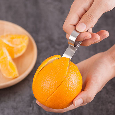 430 roestvrijstalen ring mini grootte fruitpeeler keuken gadget handleiding oranje peeler sliver