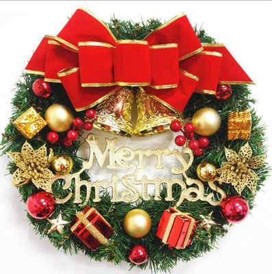 Ronde XMAS-krans voor voordeur Valkrans met aangepast logo