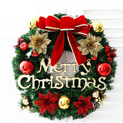 Ronde XMAS-krans voor voordeur Valkrans met aangepast logo