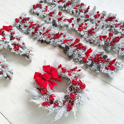 Gepersonaliseerd logo Gelukkige kerst voordeur Kunstmatige pijnboomband voor feest decor