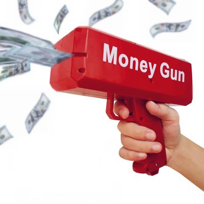 18.5cmX8cmX17.5cm Plastic Jet Currency Gun voor Wedding Bar Game Atmospheric Props