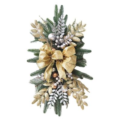 Plush Stof en Plastic Door Hanging Rattan Krans voor Hotel Kerst Decoratie