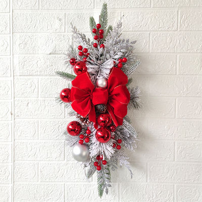 Plush Stof en Plastic Door Hanging Rattan Krans voor Hotel Kerst Decoratie