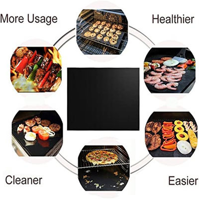 Non Stick BBQ Grill Mat Baking Mat Brandbestendig Houtskool Glasvezel Eieren gereedschap voor het koken
