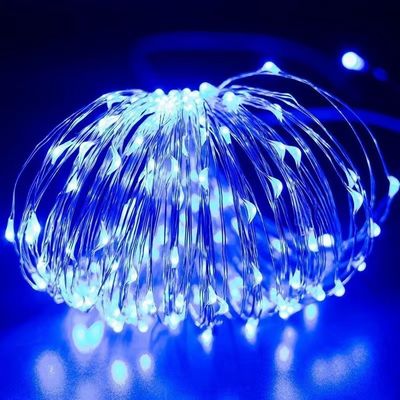 7/22/32m Waterdicht LED Zonne-koperdraad Kerstboomverlichting met PVC-materiaal Warm