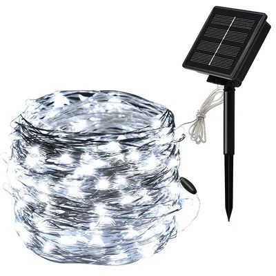 7/22/32m Waterdicht LED Zonne-koperdraad Kerstboomverlichting met PVC-materiaal Warm