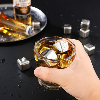 Stocked 304 roestvrij staal whisky steen cadeau set 8pcs per set voor het koelen van rode wijn