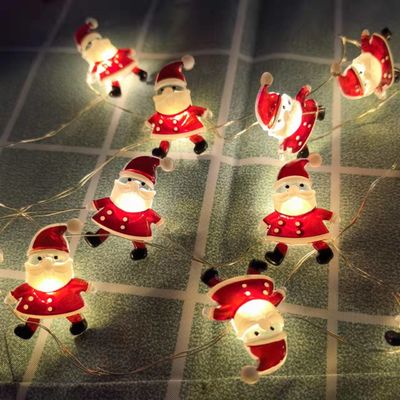 Kerstman scepter sneeuwvlokken eland sokken led lichten voor fee kerstversiering