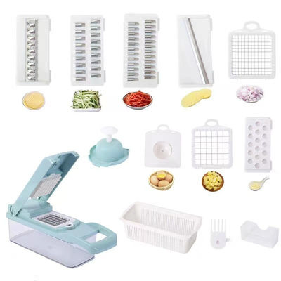 Handheld Multifunctionele uien snijmachine Fruit Slicer Aardappelen Peeler Best Sell 12 in 1