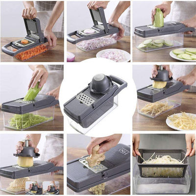 Handheld Multifunctionele uien snijmachine Fruit Slicer Aardappelen Peeler Best Sell 12 in 1