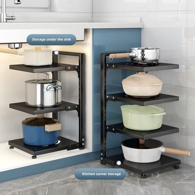 Organiseer uw keuken efficiënt met deze stalen pothouder en onderwasbeurt organisator