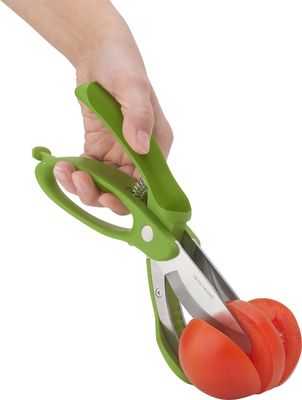 Gestookte slaagschaar met PP-TPR-handvat Groene groentehaker voor het snijden van salade