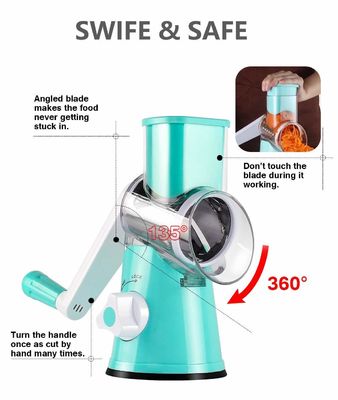 Topverkoper Groenten en fruit Rotary Grater Roestvrij staal Multi-functie Slicer Cutter