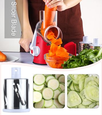 3 Drum Blades Stocked Rotary Cheese Grater voor handmatige groente slicer en walnoten molen