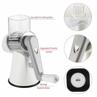 3 Drum Blades Stocked Rotary Cheese Grater voor handmatige groente slicer en walnoten molen