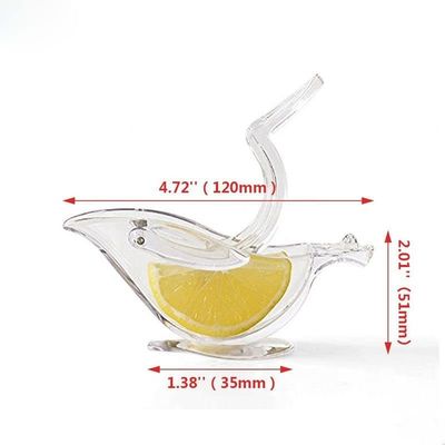 Op voorraad Draagbare transparante acryl handmatige Fruit Lemon Juicer Hand Lemon Squeezer Vogel