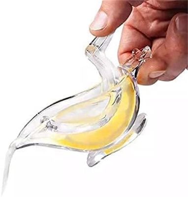 Op voorraad Draagbare transparante acryl handmatige Fruit Lemon Juicer Hand Lemon Squeezer Vogel