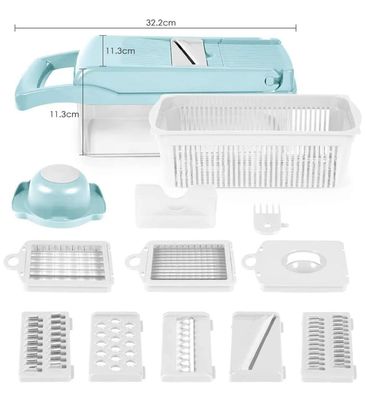 Custom logo roestvrij staal 8 bladden aardappel ui food chopper mandoline groente slicer