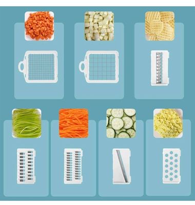 Custom logo roestvrij staal 8 bladden aardappel ui food chopper mandoline groente slicer