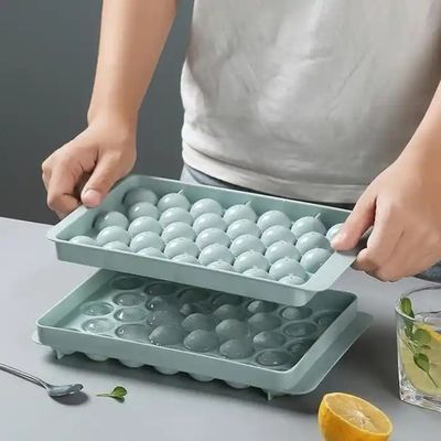 33 holte cirkel ronde bal ijs kubus bak bol plastic ijsbal maker vorm met deksel