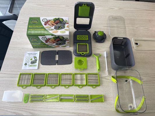 22pcs Groente Slicer Dicer met Drain Basket Handle en Duurzame Mandoline Cutter