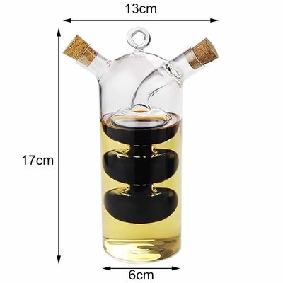 Doorzichtige glas bubbelpot 2-in-1 keukencontainer voor het scheiden ketel en cruet fles set