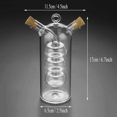 Doorzichtige glas bubbelpot 2-in-1 keukencontainer voor het scheiden ketel en cruet fles set