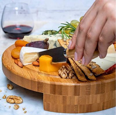 Duurzaam bamboe kaasbord en gereedschappen voor kaasplaat Charcuterie Plaat