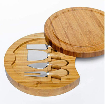 22.5*22.5*3.5cm Houten Bamboe Cheese Board Set voor OEM/ODM ondersteund
