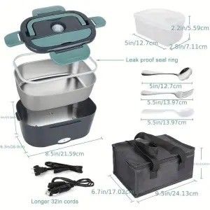1L verwarming thermische elektrische lunchbox met 304 roestvrij staal voedselcontainer