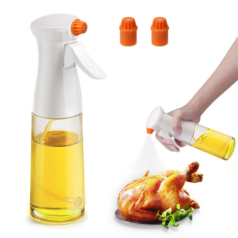 Gepersonaliseerd logo 200 ml voedselkwaliteit glas olie spuitfles voor de keuken olijfolie dispenser