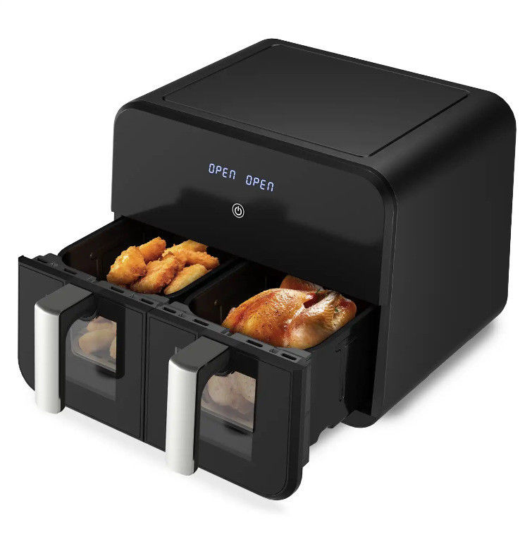 9L touchscreen dubbele luchtfryer elektrische diepfryer smart rack zonder olie huishouden