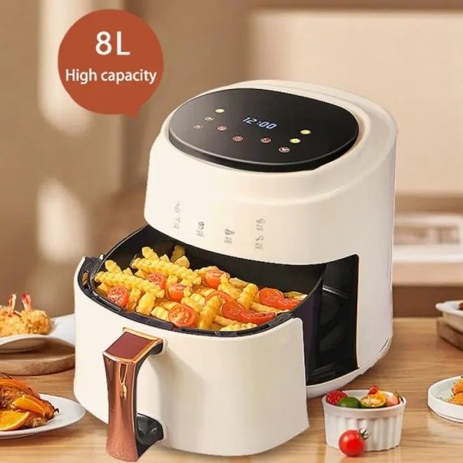 6L 3L touchscreen dubbele luchtfryer elektrische diepfryer oven smart rack zonder olie luchtfryer plastic
