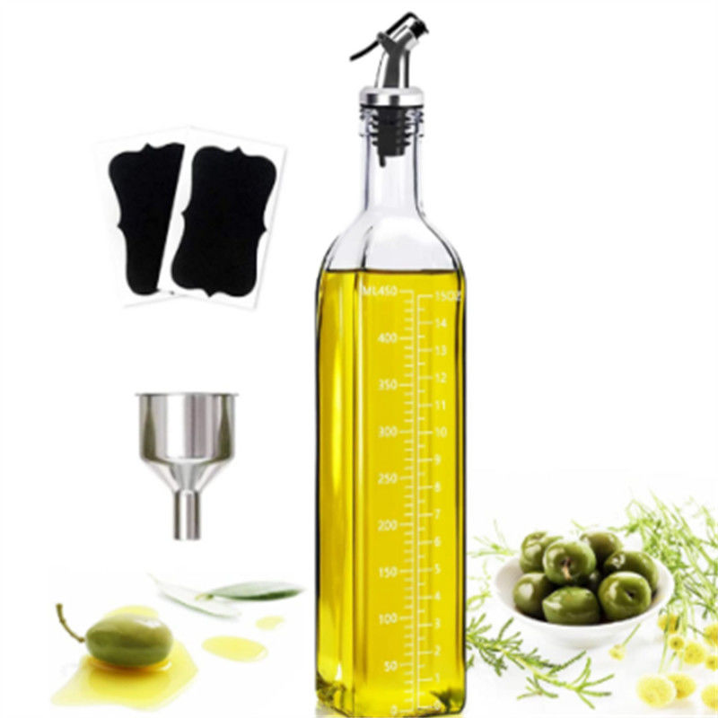 Vierkant calcium na glas azijn olijfolie dispenser fles met spuitstuk De ultieme keuken essentieel